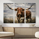 Texas Longhorn Canvas Wall Art Western Bull Desert Moody by MyGreatCanvas | Canvas Wall Art Prints | Photo Prints & Wall Decor