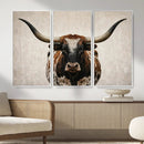 Texas Longhorn Canvas Wall Art Western Bull Desert Moody by MyGreatCanvas | Canvas Wall Art Prints | Photo Prints & Wall Decor