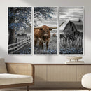 Texas Longhorn Canvas Wall Art, Rustic Farm Barn Bluebonnet by MyGreatCanvas | Canvas Wall Art Prints | Photo Prints & Wall Decor