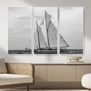 Vintage Sailboat Wall Art Canvas Print, Black and White by MyGreatCanvas | Canvas Wall Art Prints | Photo Prints & Wall Decor