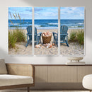 Large Beach Canvas Wall Art Coastal Adirondack Chairs Ocean by MyGreatCanvas | Canvas Wall Art Prints | Photo Prints & Wall Decor