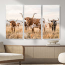 Texas Longhorn Canvas Wall Art, Rustic Farm Animal Photography Print, Farmhouse Country Decor, Western Ranch Art by MyGreatCanvas | Canvas Wall Art Prints | Photo Prints & Wall Decor