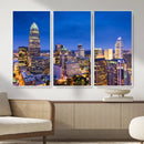 Charlotte Skyline Canvas Wall Art Print – North Carolina Cityscape Photography Print by MyGreatCanvas | Canvas Wall Art Prints | Photo Prints & Wall Decor