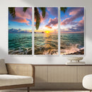 Hawaii Beach Sunset Canvas Wall Art Print, Tropical Ocean Landscape Artwork, Palm Tree Coastal Decor for Living Room Bedroom by MyGreatCanvas | Canvas Wall Art Prints | Photo Prints & Wall Decor