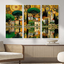 Gustav Klimt Golden Cityscape Wall Art Canvas Print,
