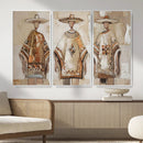 Mexican Folk Art Canvas Wall Art, Charro Poncho Sombrero Painting Print, Neutral Beige Boho Decor, Southwestern Impasto Style, Living Room Art by MyGreatCanvas | Canvas Wall Art Prints | Photo Prints & Wall Decor