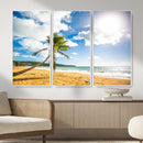 Tropical Beach Canvas Wall Art, Palm Tree Ocean Photo Print, Coastal Living Room Decor, Turquoise Sea Beach House Art, Summer Wall Art by MyGreatCanvas | Canvas Wall Art Prints | Photo Prints & Wall Decor
