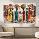 African Folk Art Canvas Wall Art, Colorful African Women Village Painting Print, Tribal Ethnic Home Decor, Vibrant African Art, Living Room by MyGreatCanvas | Canvas Wall Art Prints | Photo Prints & Wall Decor