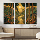 Gustav Klimt Style Forest Canvas Wall Art, Golden Forest Path Floral Art Nouveau Print, Enchanted Woodland Decor by MyGreatCanvas | Canvas Wall Art Prints | Photo Prints & Wall Decor