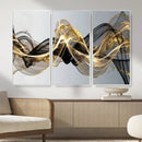 Black and Gold Abstract Wall Art, Modern Wave Canvas Print, Elegant Flowing Smoke Art, Luxury Living Room Decor by MyGreatCanvas | Canvas Wall Art Prints | Photo Prints & Wall Decor