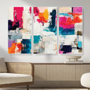 Blue Teal Abstract Canvas Wall Art, Modern Textured Painting Print, Navy Orange White Contemporary Art, Neutral Living Room Decor, Office Art by MyGreatCanvas | Canvas Wall Art Prints | Photo Prints & Wall Decor