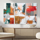 Blue Teal Abstract Canvas Wall Art, Modern Textured Painting Print, Navy Orange White Contemporary Art, Neutral Living Room Decor, Office Art by MyGreatCanvas | Canvas Wall Art Prints | Photo Prints & Wall Decor