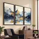 Lake Abstract Mountain Wall Art Canvas Print