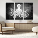 Black White Octopus Wall Art Canvas Print by MyGreatCanvas | Canvas Wall Art Prints | Photo Prints & Wall Decor