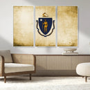 Massachusetts Flag Wall Art Canvas Print