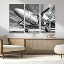 Vintage Airplane on Runway Canvas Print by MyGreatCanvas | Canvas Wall Art Prints | Photo Prints & Wall Decor