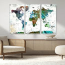 Modern Watercolor World Map Canvas Wall Art – Framed by MyGreatCanvas | Canvas Wall Art Prints | Photo Prints & Wall Decor