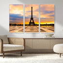 Paris Eiffel Tower Sunset Canvas Wall Art Print - Iconic