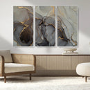 Gray Marble Fluid Wall Art – Modern Abstract Canvas Print