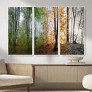 Four Seasons Wall Art Forest Canvas Print – Triptych