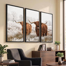 Longhorn Cattle Wall Art Canvas Print, Framed Farmhouse