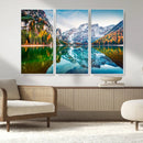 Spectacular autumn view of Braies Lake Wall Art Canvas Print by MyGreatCanvas | Canvas Wall Art Prints | Photo Prints & Wall Decor