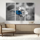 Blue Butterfly Black and White Canvas Wall Art by MyGreatCanvas | Canvas Wall Art Prints | Photo Prints & Wall Decor