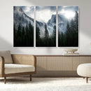 Wall Art Foggy Forest Landscape Canvas Print