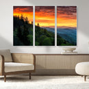 Forest Landscape Wall Art Sunset Canvas, Forest Sunset