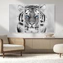 Black and White Tiger Wall Art Animal Canvas Print