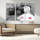 Poker Game Cards Wall Art Canvas, Multi Panel Wall Art