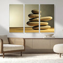 Fluvial Zen Stones Canvas Wall Art Print