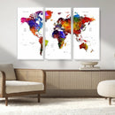World Map Canvas Print – Detailed Map of the World Wall Art