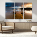 Serene Lake Pier at Sunset Canvas Print | Landscape Canvas