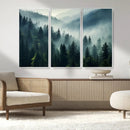 Captivating Misty Forest Wall Art Premium Canvas Print a