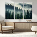 Captivating Misty Forest Wall Art Premium Canvas Print a
