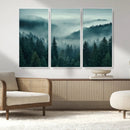 Captivating Misty Foggy Forest Wall Art Premium Canvas Print