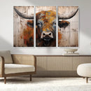Scottish Highland Cow Cattle Art Print on Wood Style by MyGreatCanvas | Canvas Wall Art Prints | Photo Prints & Wall Decor