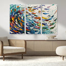 Modern Abstract Fish Shoal Wall Art Canvas Print, Colorful by MyGreatCanvas | Canvas Wall Art Prints | Photo Prints & Wall Decor