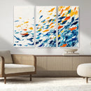 Abstract Fish Shoal Wall Art Canvas Print, Colorful Fish