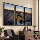 Dodger Stadium Sunset Game Triple Canvas Wall Art - Los