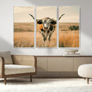 Texas Cow Longhorn Wall Art Canvas Print for Farm House Wall by MyGreatCanvas | Canvas Wall Art Prints | Photo Prints & Wall Decor