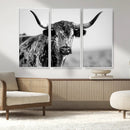 Texas Highland Cow Longhorn Canvas Print - Rustic Farmhouse by MyGreatCanvas | Canvas Wall Art Prints | Photo Prints & Wall Decor