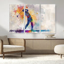Watercolor Golf Swing Wall Art Canvas Print | Vibrant