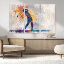Watercolor Golf Swing Wall Art Canvas Print | Vibrant
