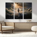Jesus Walking on Water Wall Art Canvas Print - Religious