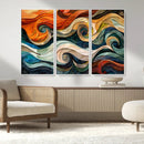 Abstract Wave Wall Art | Ready to Hang Framed Canvas Print |