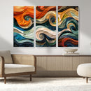 Abstract Wave Wall Art | Ready to Hang Framed Canvas Print |