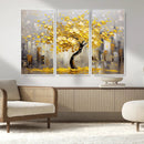 Golden Tree Canvas Print | Abstract Wall Art for Modern