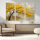 Yellow Blossom Tree Canvas Wall Art - Floral Abstract Modern